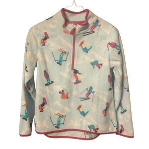 Athletic Soft Fleece Cozy Pajama Top Ski Print Women L Lounge Sleepwear